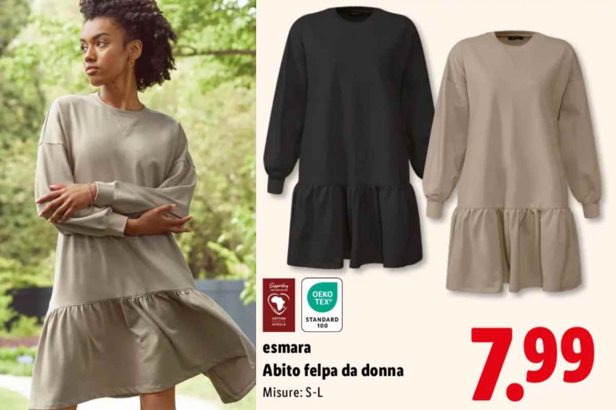 abito felpa offerta lidl