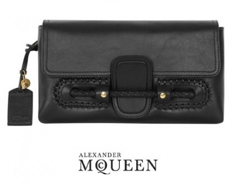Alexander McQueen Folk clutch black