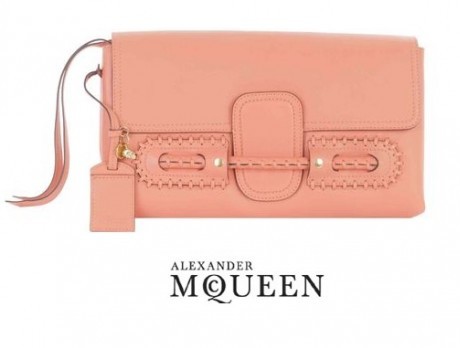 Alexander McQueen Folk clutch pink