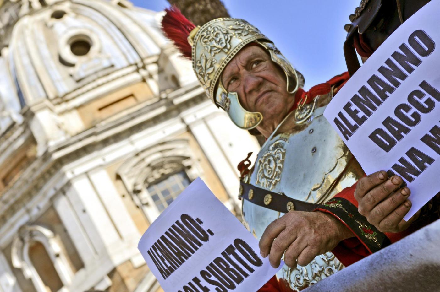 Protesta dei Centurioni vicino a piazza Venezia02