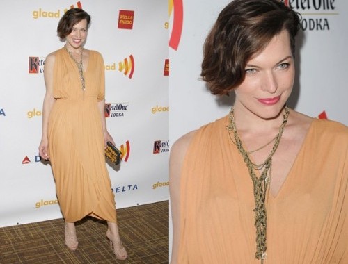 Milla Jovovich vintage Halston dress