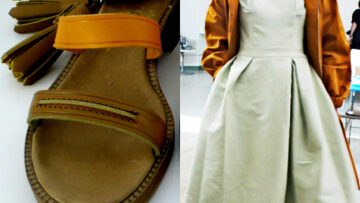 Un abito e sandali della collezione Acne p/e 2012