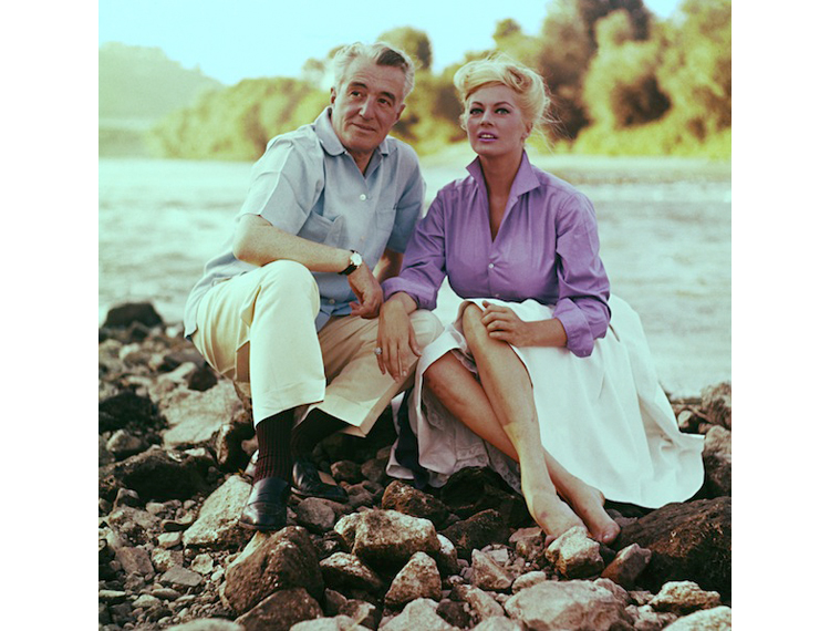 Vittorio De Sica e Anita Ekberg