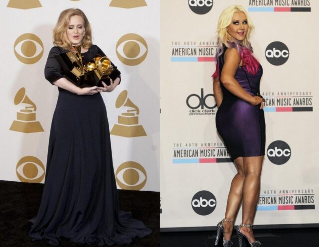 Adele e Christina Aguilera curve