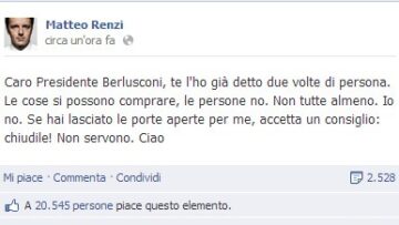 Matteo Renzi risponde a Berlusconi