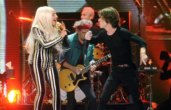 Lady Gaga, Mick Jagger, Keith Richards