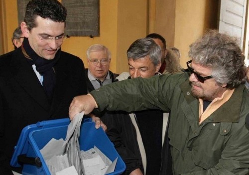 Lorenzo Bagnacani con Beppe Grillo