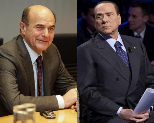 Pier Luigi Bersani e Silvio Berlusconi