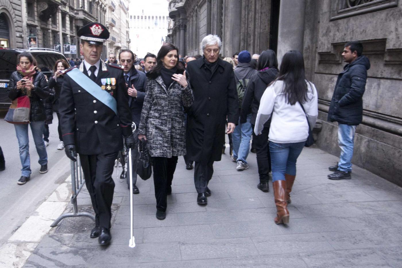 Laura Boldrini va da Napolitano al Quirinale a piedi01