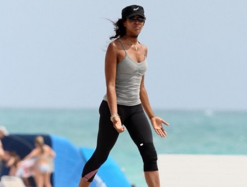 Naomi Campbell e Vladimir Doronin, jogging sulla spiaggia di Miami 06