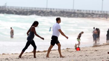 Naomi Campbell e Vladimir Doronin, jogging sulla spiaggia di Miami 05