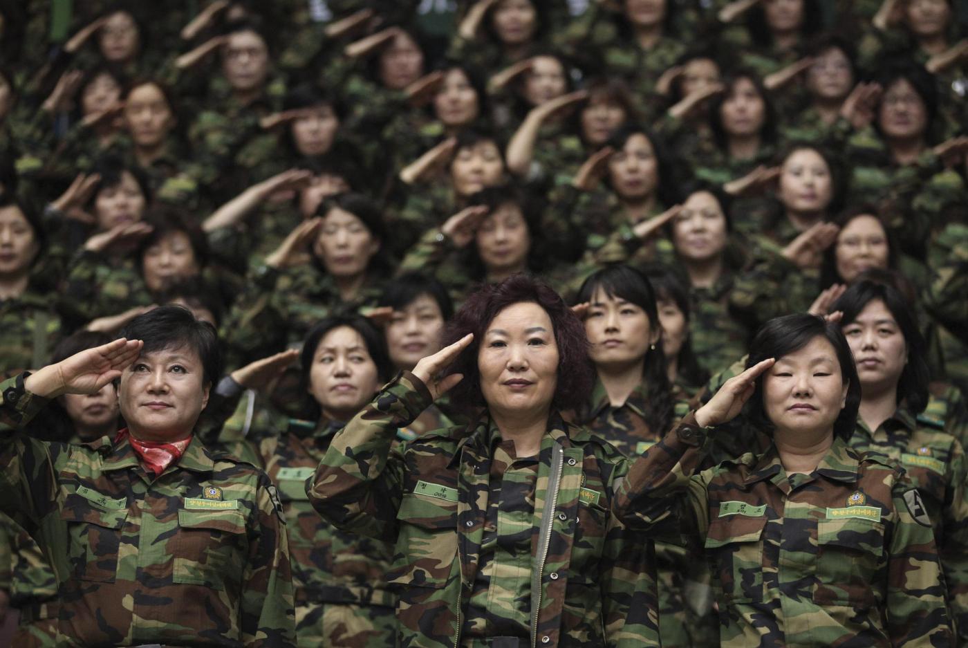 Corea del Sud, i militari all'adunata durante il Foundation Day a Seoul01