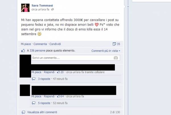 Sara Tommasi contro Gue Pequeno, Fedez... bufala: Fb hackerato