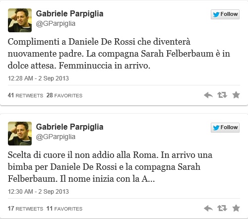 Daniele De Rossi, figlio da Sarah Felberbaum? Per Gabriele Parpiglia...