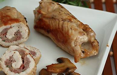 Ricette di carne: involtini di tacchino con funghi champignon