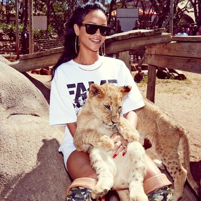 Rihanna allo zoo di Johannesburg: le foto su Instagram 02