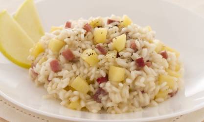 Ricette di primi: risotto mele e speck