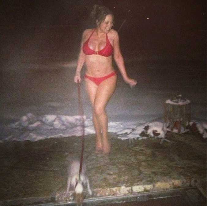 Mariah Carey in bikini sulla neve