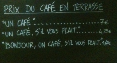 Caffè a Nizza se non saluti 7 euro se ringrazi 1 e 40