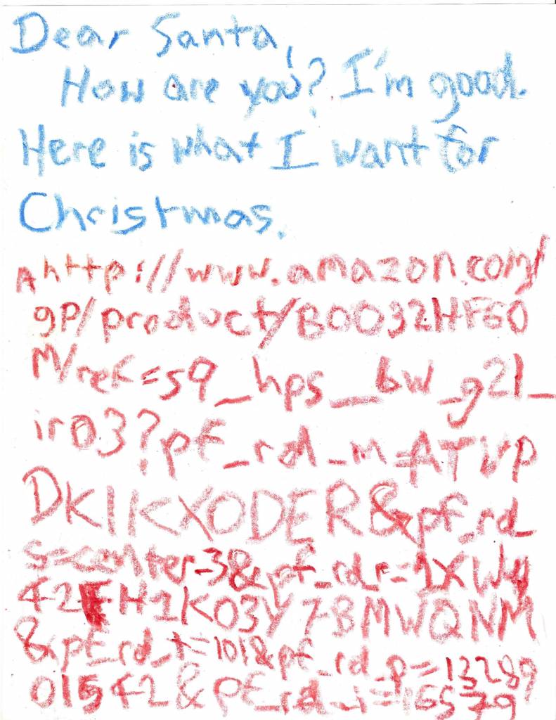 Su Twitter la letterina di Natale con il link di Amazon