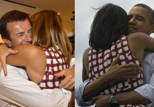 Cristina Parodi come Michelle Obama... e Giorgio Gori imita Barack