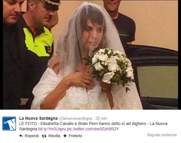 Elisabetta Canalis e Brian Perri oggi sposi: la cerimonia ad Alghero