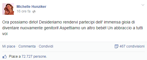 Michelle Hunziker, 37 anni, 3° figlio: dopo Aurora e Sole, che nome sceglierà?