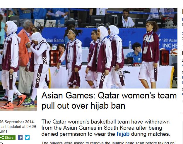 Giochi Asiatici: hijab vietato, la femminile di basket del Qatar si ritira