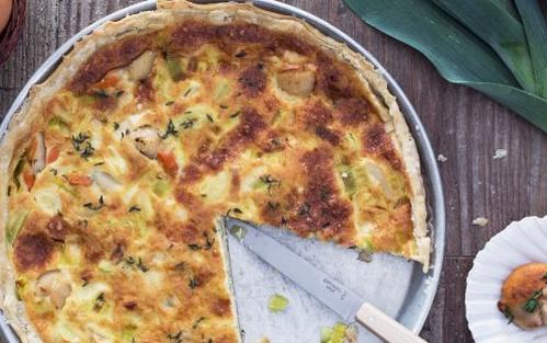 Ricette di pesce: quiche capesante e porri