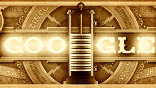 Alessandro Volta compie 270 anni: doodle di Google che celebra il genio italiano