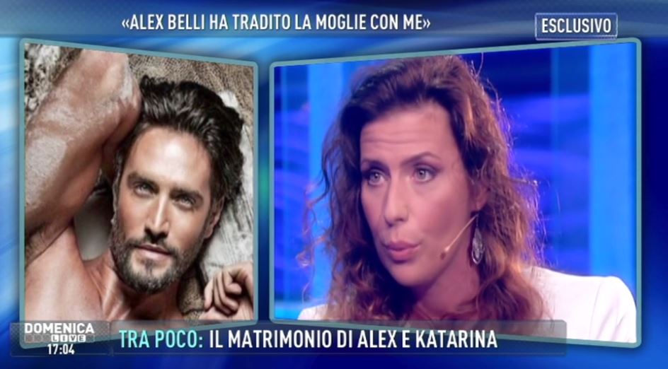 Alex Belli, VIDEO presunta amante a Domenica Live: "Ha tradito moglie con me"