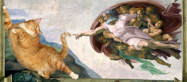 Zarathustra, il gatto rosso grasso nei quadri più famosi 03