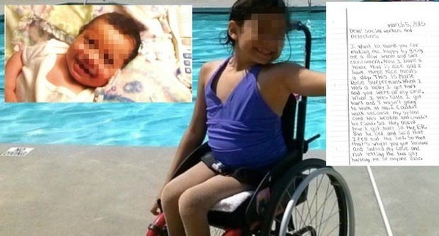 Marie, a 8 mesi picchiata dai genitori. Oggi ha 9 anni ed è paralizzata