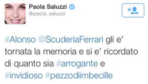 Paola Saluzzi sospesa da Sky? Ha dato del "pezzo d'imbecille" ad Alonso