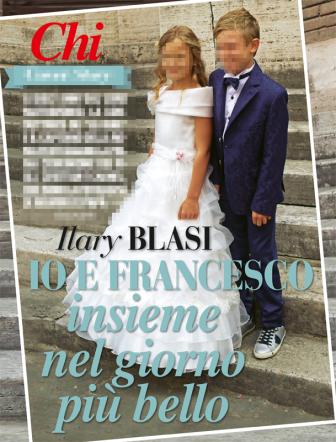 Chanel e Cristian Totti vestiti da sposi per la prima comunione FOTO