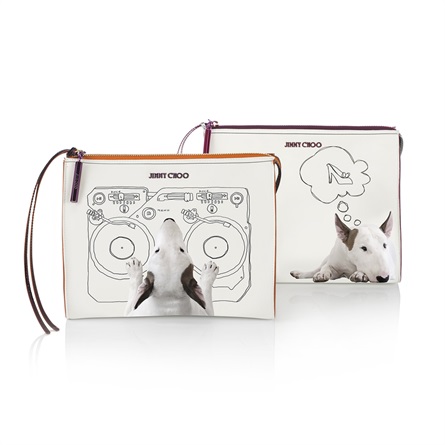 Jimmy Choo, il bull terrier del disegnatore finisce sulle borse del marchio02