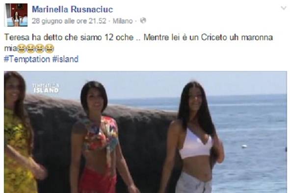 Temptation Island, Marinella Rusnaciuc contro Teresa Cilia. Lite su Facebook