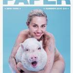 Miley Cyrus abbraccia un maiale sulla copertina di Paper Magazine FOTO