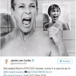 Jamie Lee Curtis nella doccia come mamma Janet in Psycho FOTO