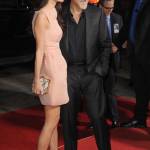 Amal Alamuddin Clooney, vestito rosa glitterato a Londra FOTO 1
