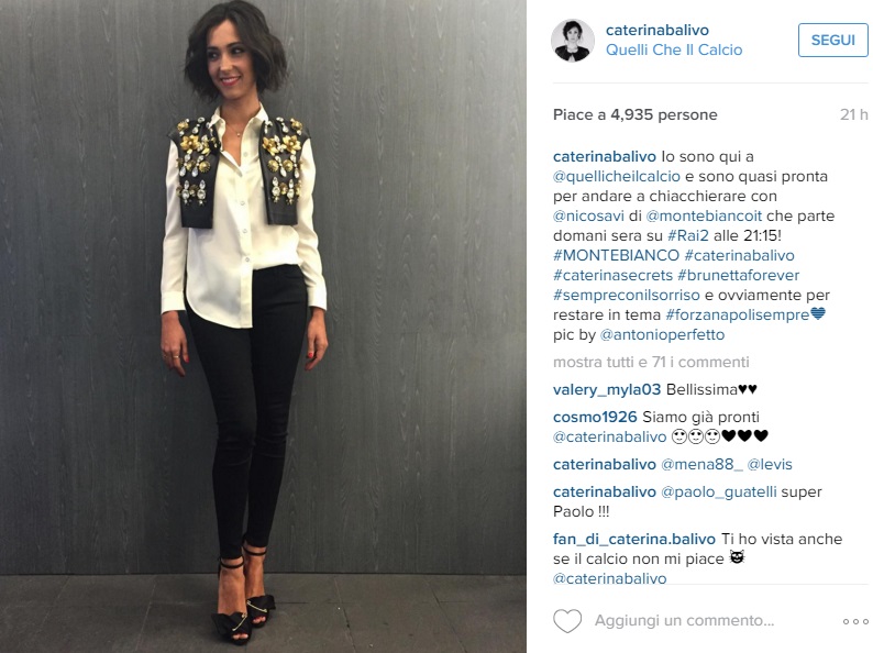 Caterina Balivo in Black and White aspettando Monte Bianco FOTO