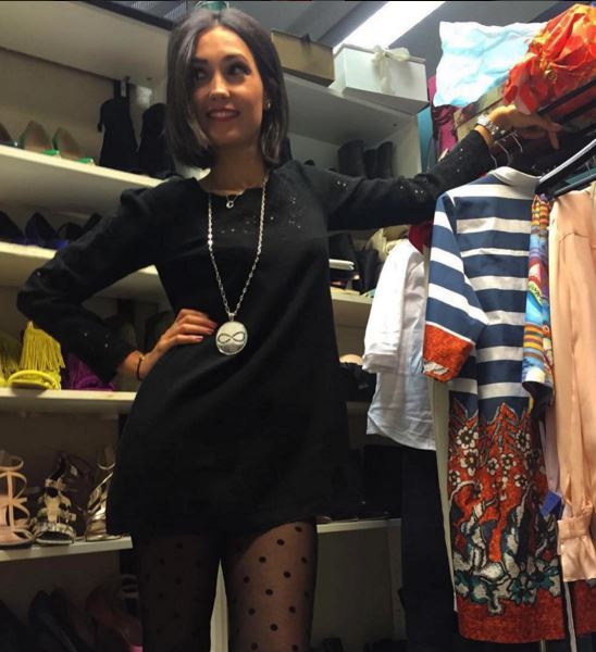 Caterina Balivo trendy col collant pois FOTO