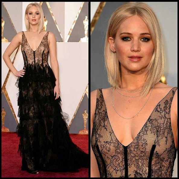 Jennifer Lawrence: pizzo e trasparenze, Dior da impazzire FOTO