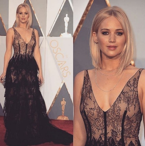 Jennifer Lawrence: pizzo e trasparenze, Dior da impazzire FOTO