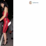 Kylie Jenner sfida Kim Kardashian: abito in latex04
