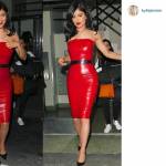 Kylie Jenner sfida Kim Kardashian: abito in latex