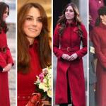Kate Middleton: cappotto rosso e cappellino... riciclati! FOTO