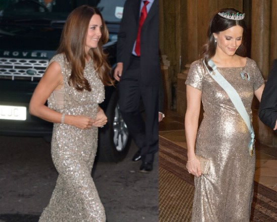 Kate Middleton, Sofia di Svezia: abito oro a confronto FOTO