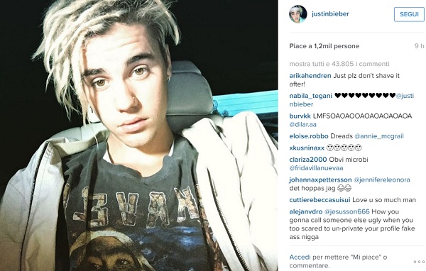 Justin Bieber FOTO nuovo look su Instagram, e le fan...