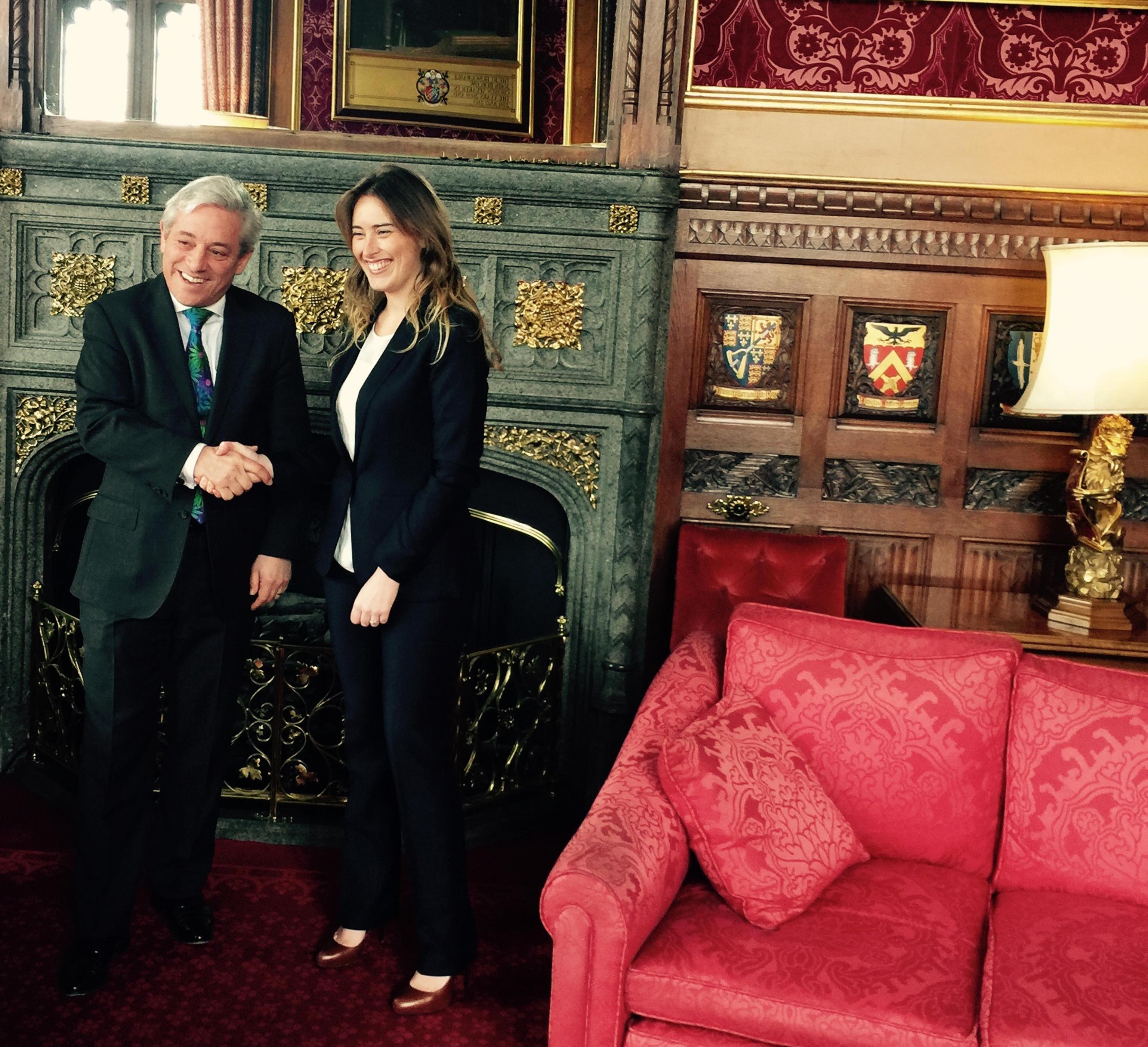 Maria Elena Boschi, tailleur nero a Londra FOTO